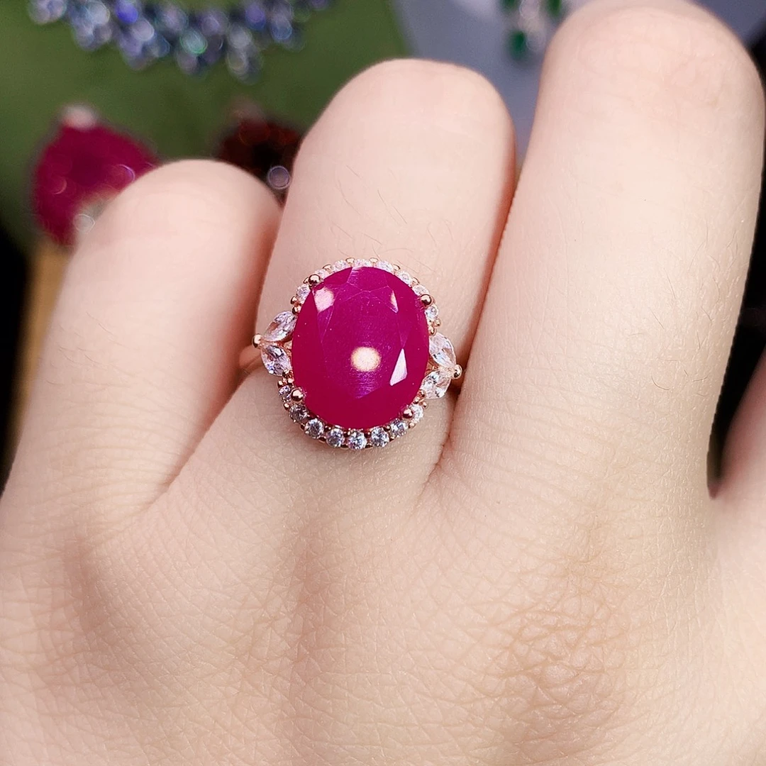 红宝石银S925镶嵌戒指