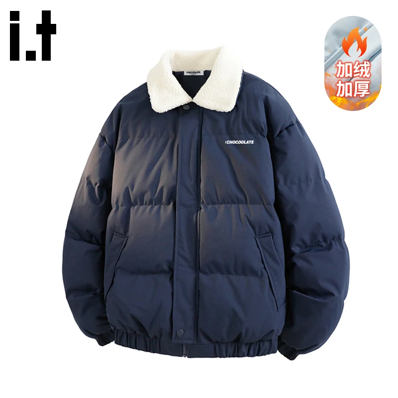 i.t:CHOCOOLATE保暖棉服男士2025冬季新款加厚休闲毛领高级感外套