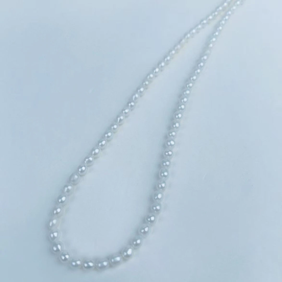 【雨然甄选】淡水无核极强光小米珍珠项链 3-4mm /S925