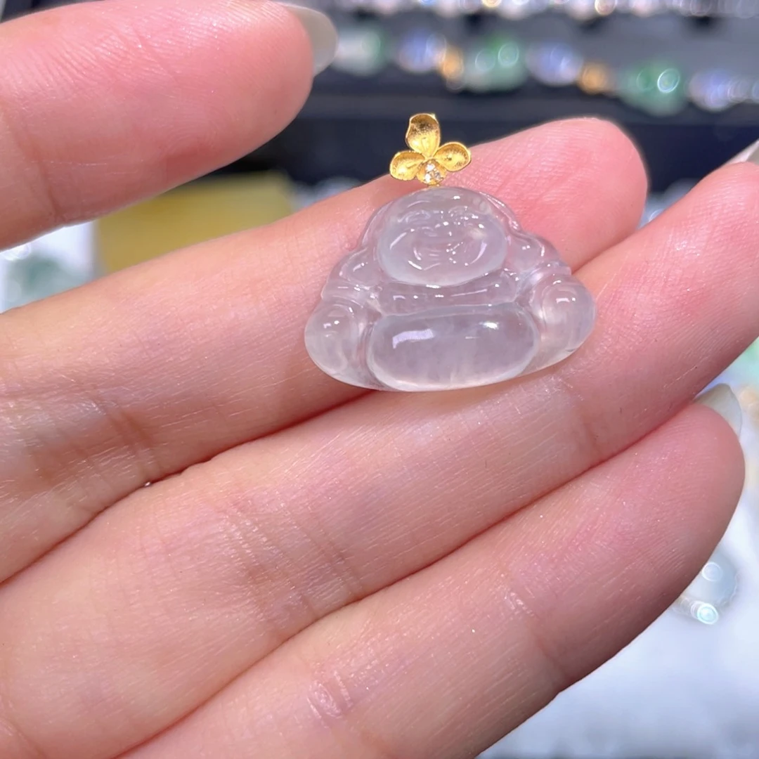 颈饰18K金镶嵌翡翠翡翠