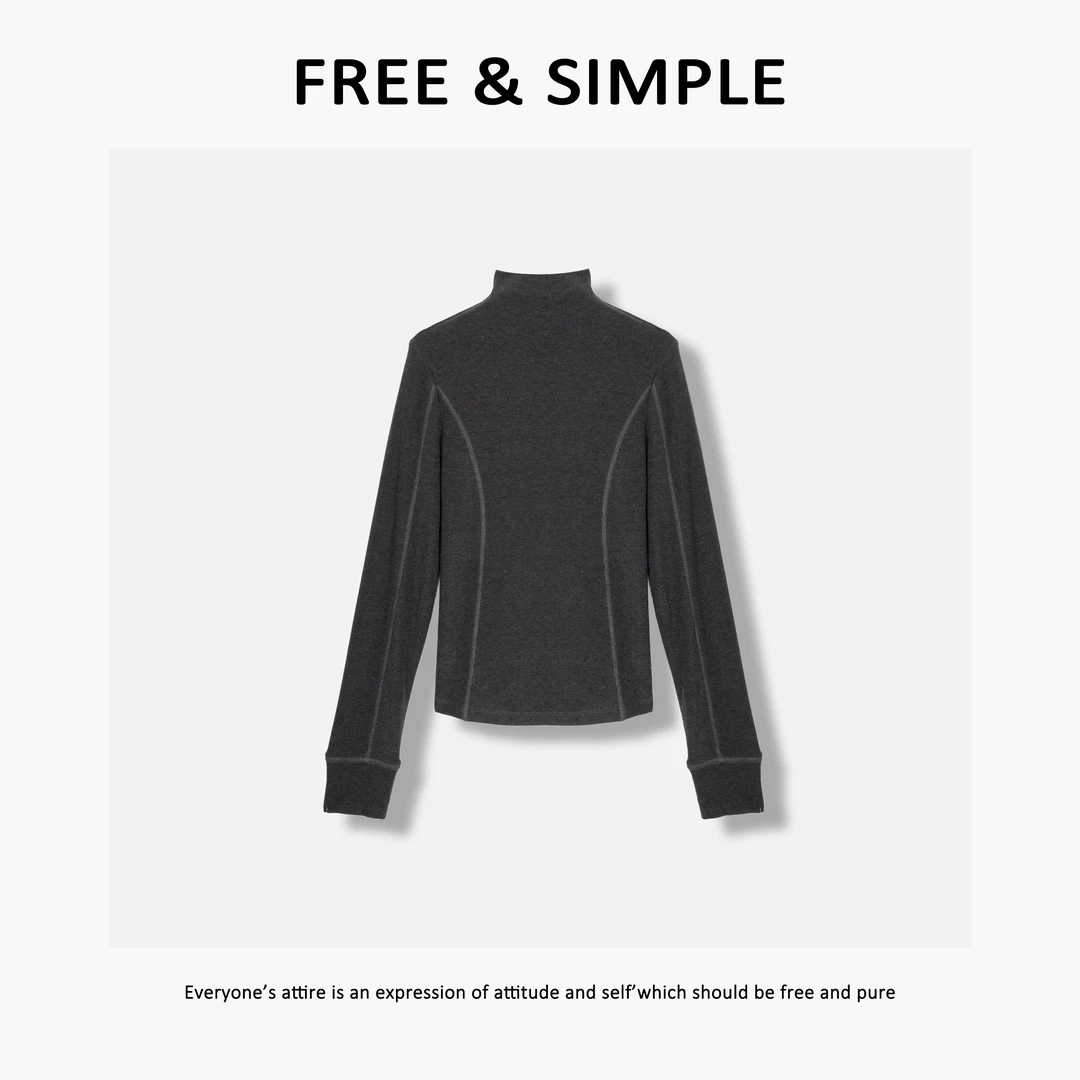 Free&Simple-‘万能搭子’极简风时尚韩系感净版打底衫T恤-8326