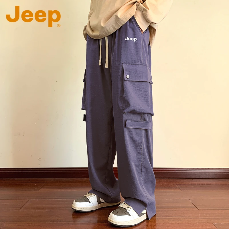 JEEP吉普美式休闲裤男士秋季新款潮流直筒工装裤宽松运动百搭长裤