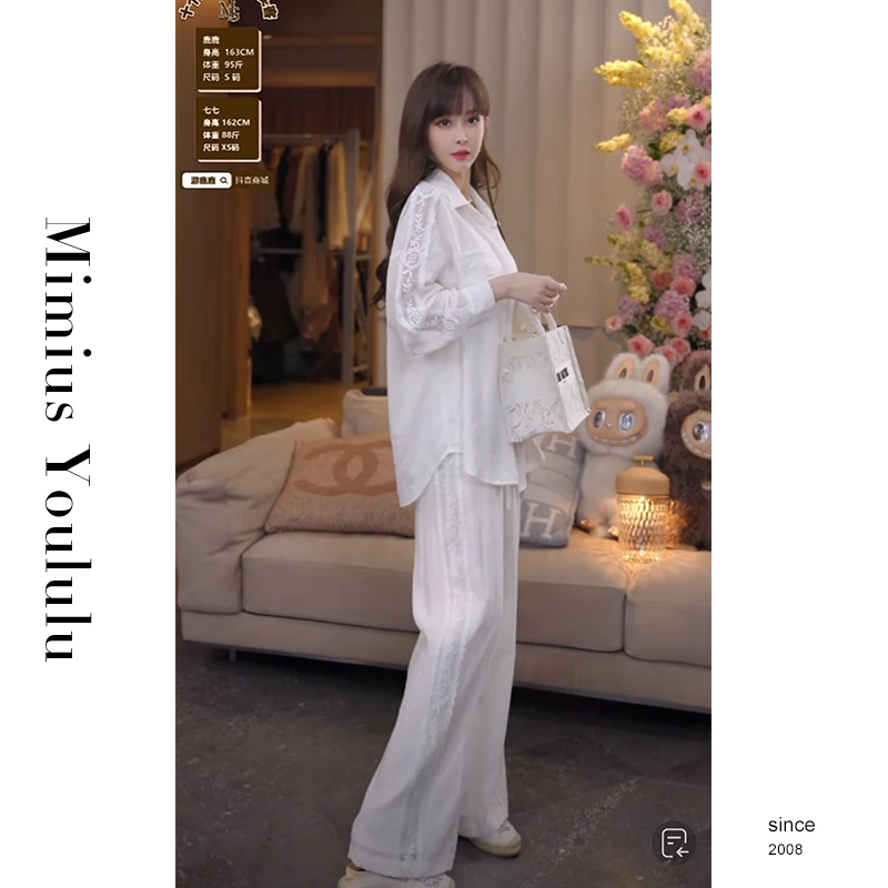 【mimius】&C游鹿鹿 重工蕾丝钩花衬衫+裤子+吊带（不含胸垫）G03079