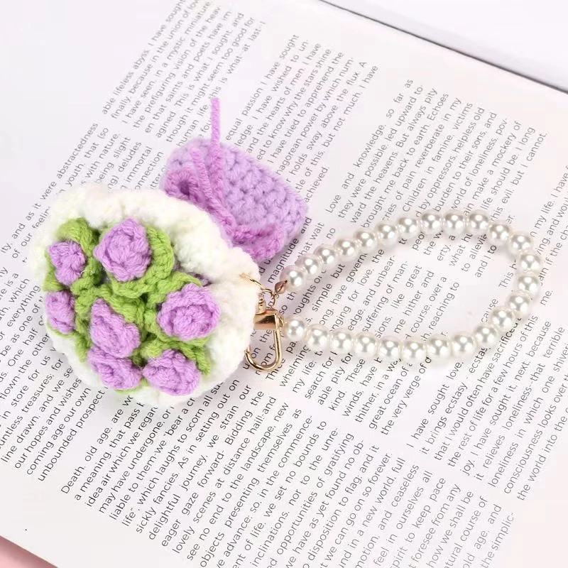 节日手工diy毛线钩织成品花束钥匙扣手捧花书包挂件妈妈老师礼物