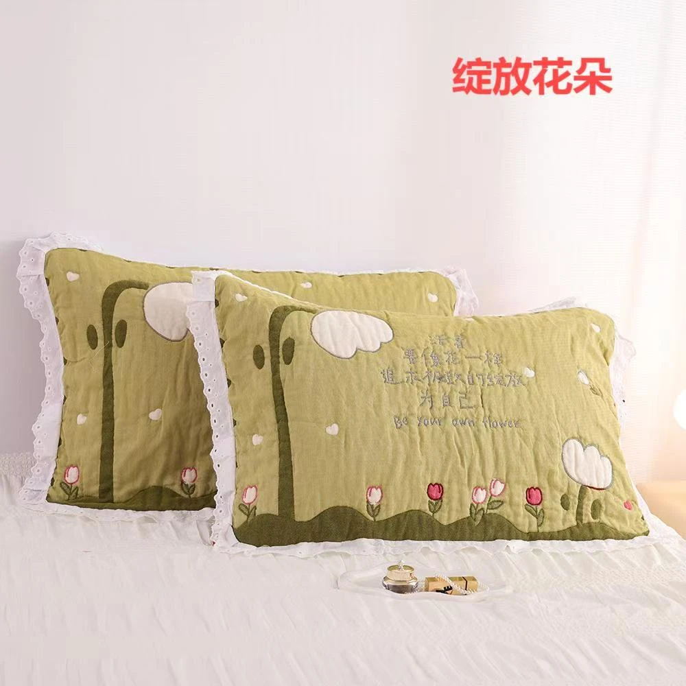 DW 0468 花边枕巾 绽放花朵