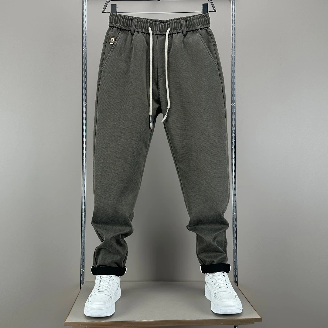 秋季上新时尚长裤潮流男士宽松版哈伦休闲裤松紧腰直筒小脚裤舒适