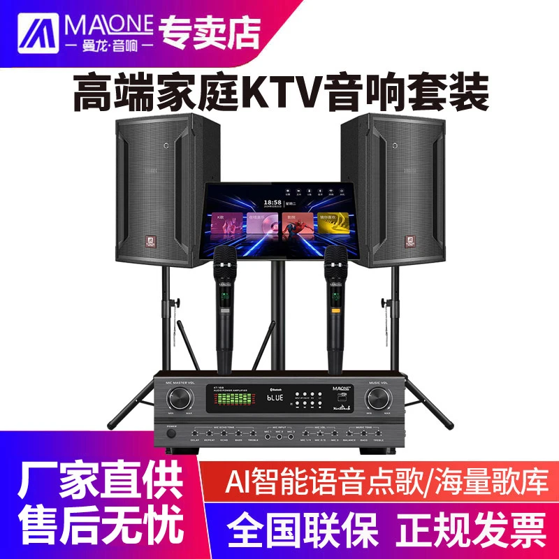 曼龙KT-332 家庭KTV音响套装专业家用唱歌带卡拉OK高端点歌一体机