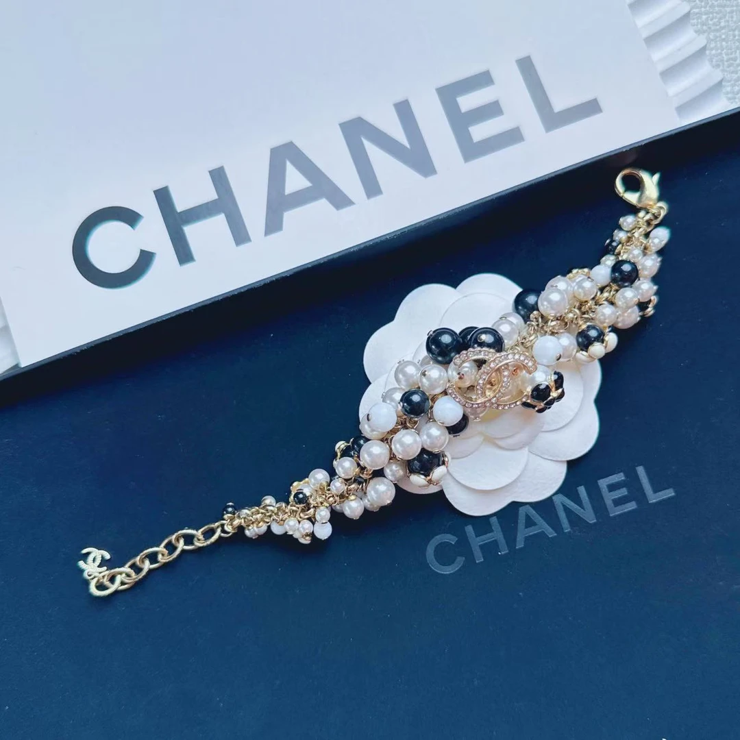 95新 Chanel/香奈儿 柚礼中古/香奈儿黑白珍珠手链CG504042