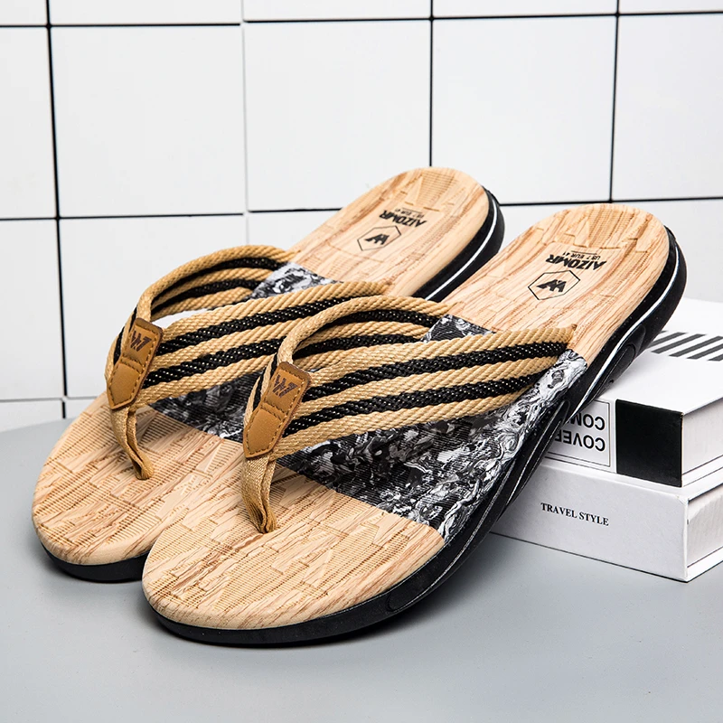 酷路直男士拖鞋夏季百搭时尚软底防滑耐磨夹脚人字拖男士厚底凉鞋