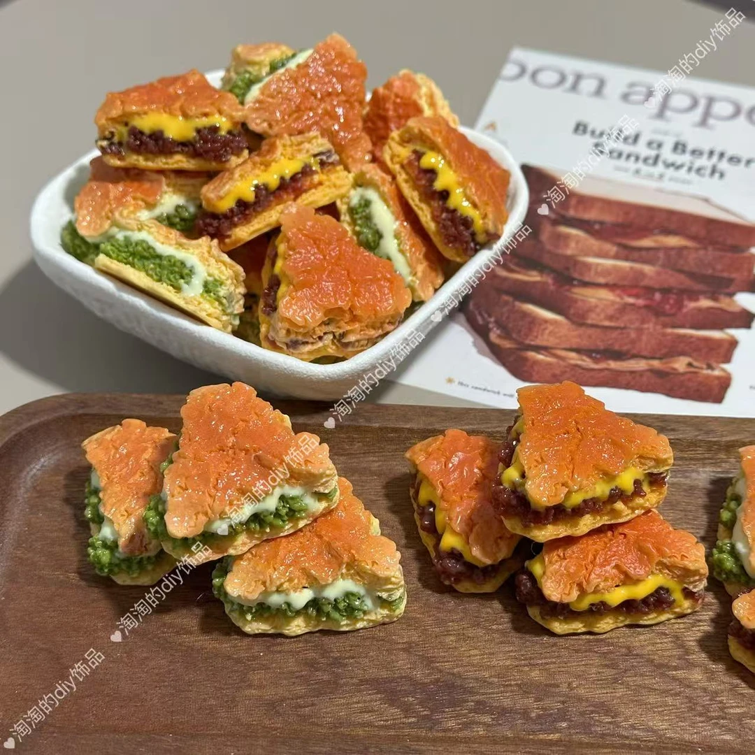 【淘妈定制--爆浆芝士松饼】树脂手工diy饰品可爱配件