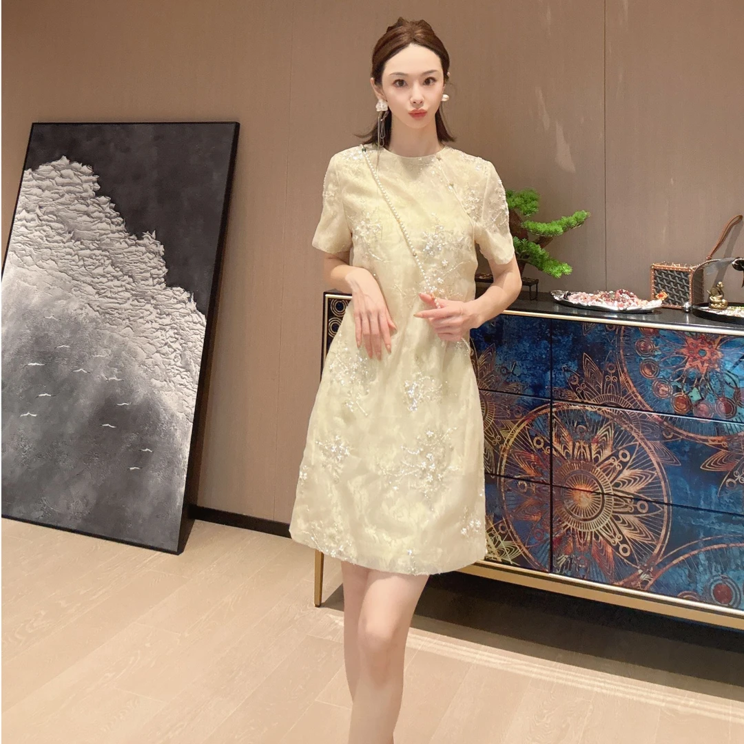 KK颜小新【向晚】新中式国风设计师时尚百搭气质宽松夏季连衣裙