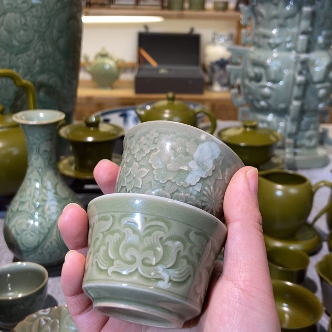 瓷片客杯四只哈哈哈