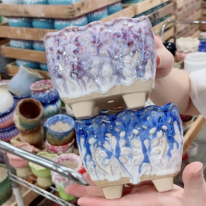有孔.凑单10元陶瓷花盆发货！