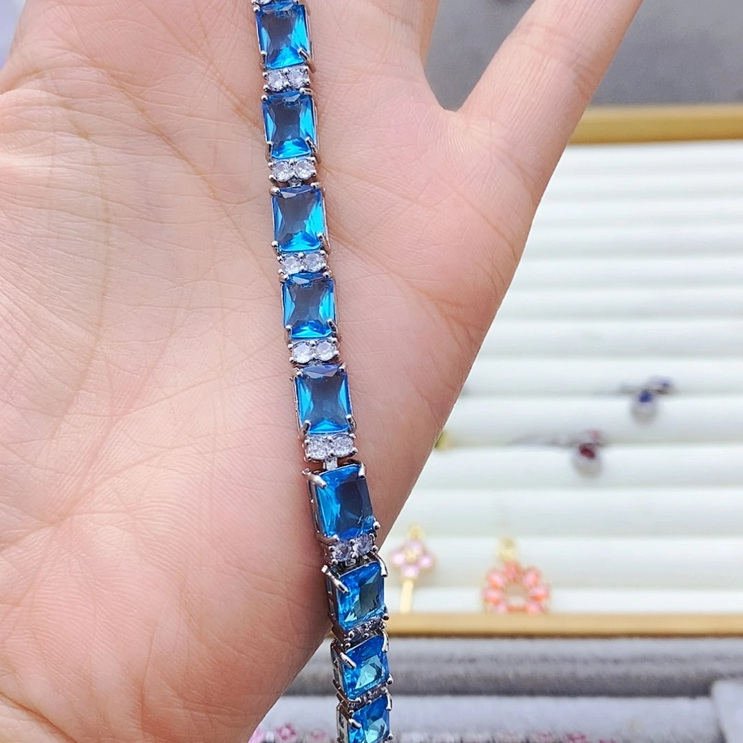 未镶嵌手链海蓝宝石