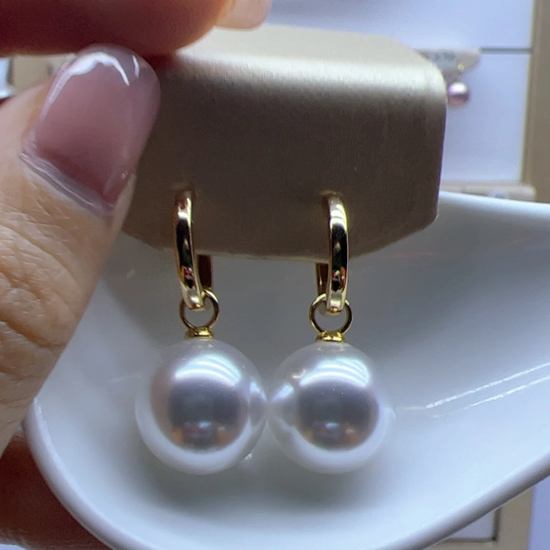 淡水珍珠耳饰银S925镶嵌