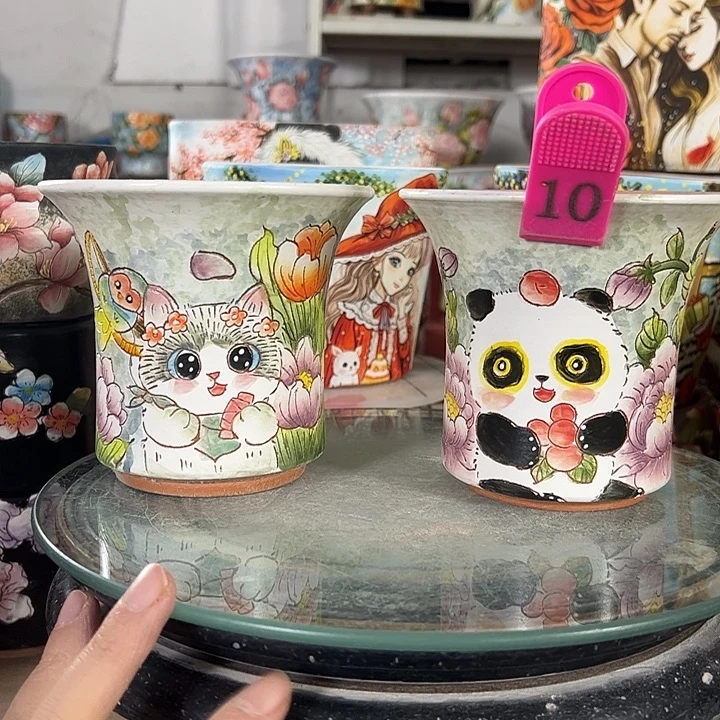 景德镇手绘花盆性价比超高的直播间