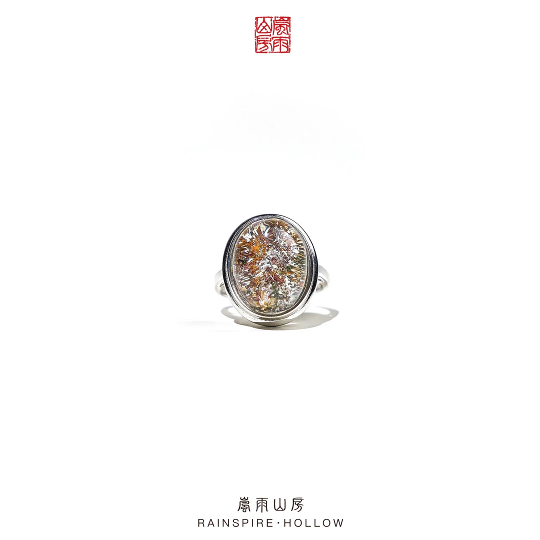 绿幽灵水晶 复古戒指戒圈 意境