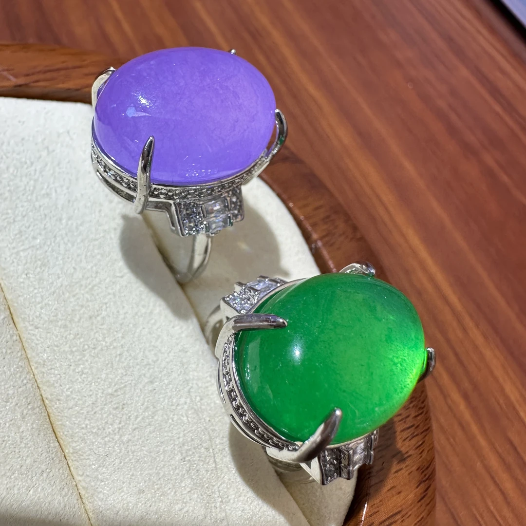 铜合金戒指 Moonvintage首饰【紫绿椭圆形戒指】