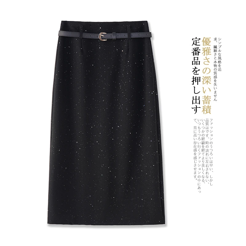 2025春季新款繁星亮片半身裙女高腰显瘦气质a字轻奢优雅长裙子