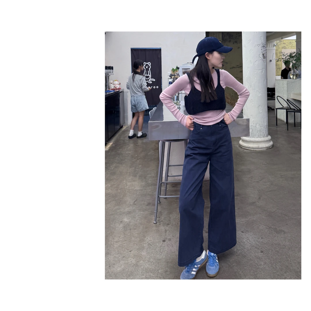 【布同凡响·裤】新款宽松高腰直筒裤牛仔裤