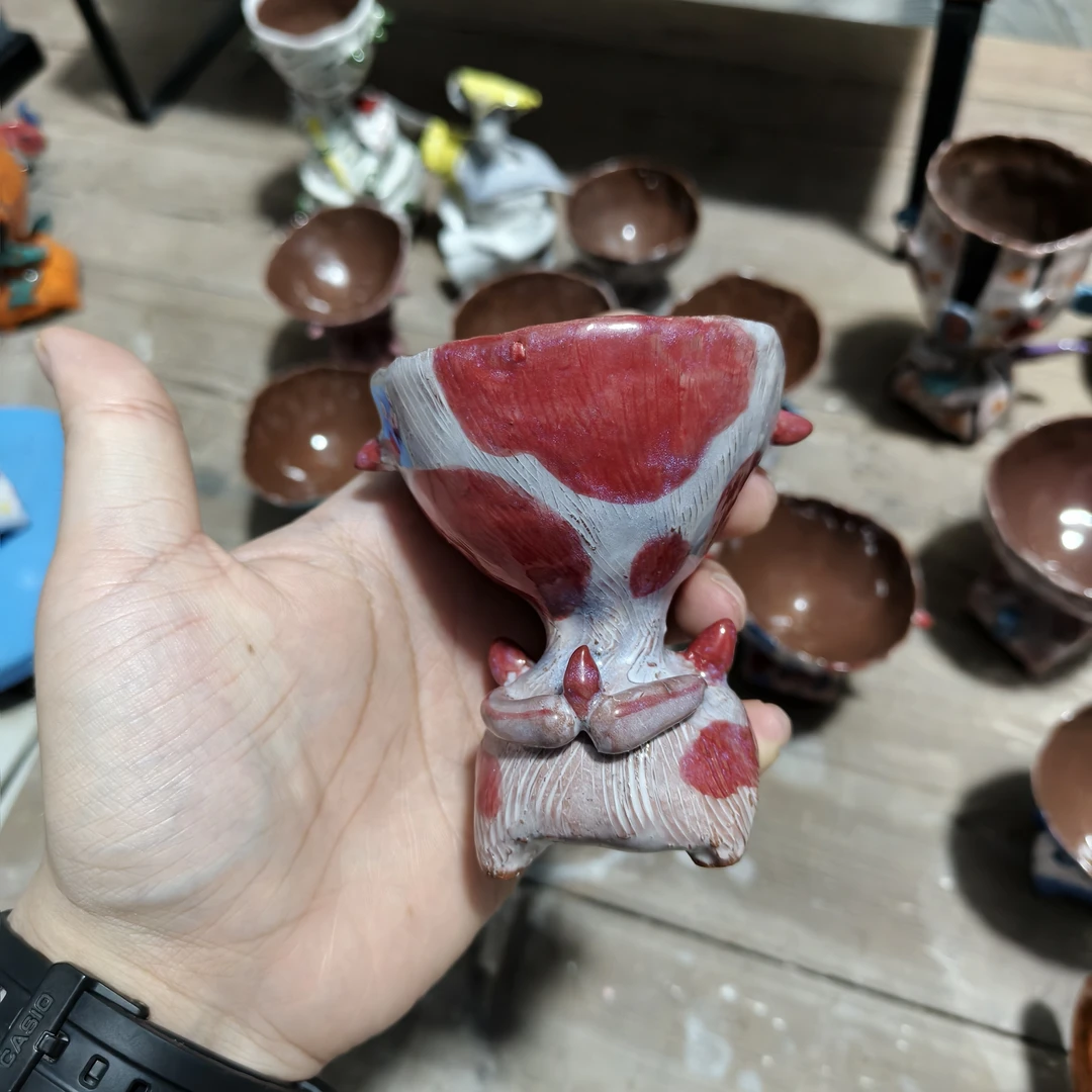手作陶瓷孤品烛台摆件家居饰品摆件