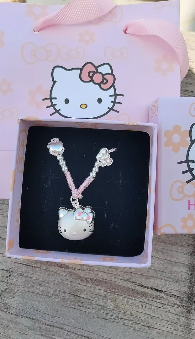 吊坠足银 足银999凯蒂猫项链KT猫儿童学生甜美可爱七夕女时尚百搭