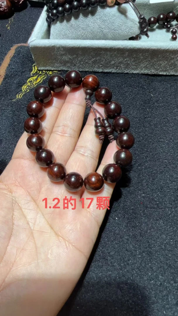 非金属木质手链 印度小叶子檀1.2高油密文玩手串
