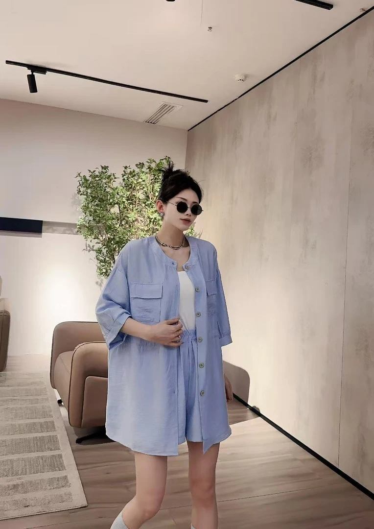 2025新款时尚套装薄款透气休闲风通勤宽松百搭显瘦藏肉款