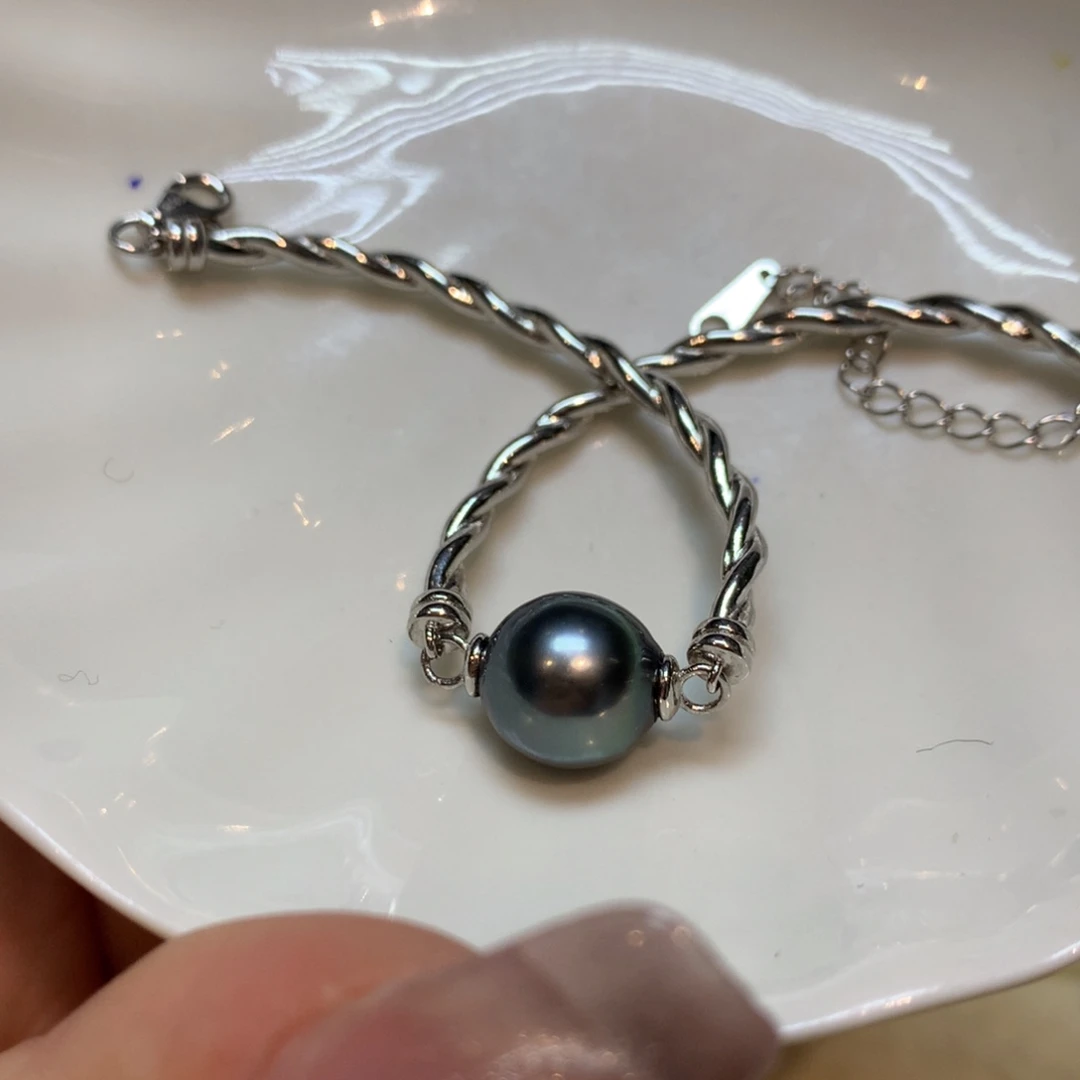 海水珍珠手链银S925镶嵌