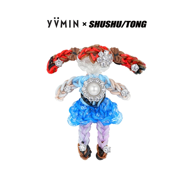YVMIN/尤目 非金属合成锆石耳饰 SHUSHUTONG 橡皮筋女孩耳环