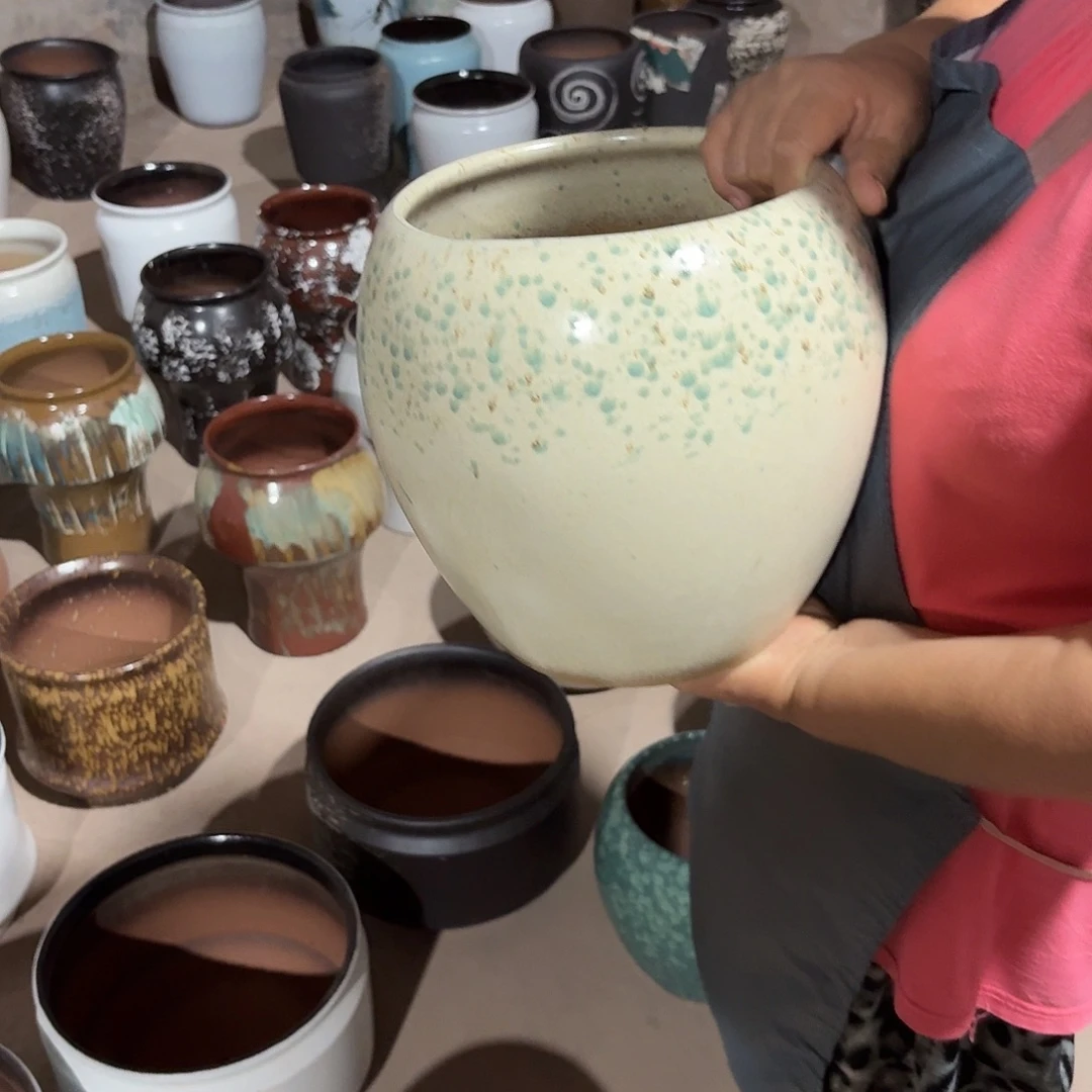 紫砂花盆口20高24