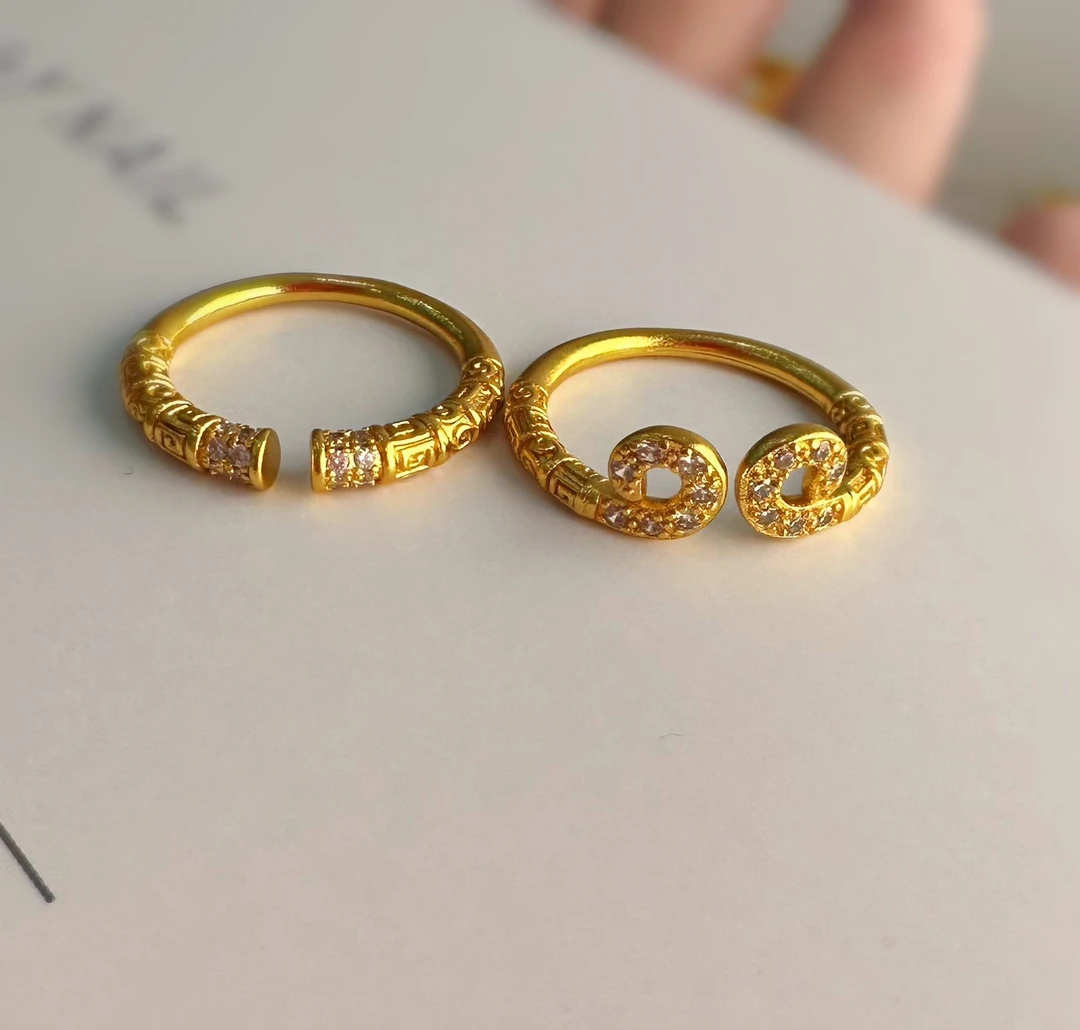 铜合金戒指 轻奢大气百搭 可叠戴 不挑人 祥云紧箍戒指C3