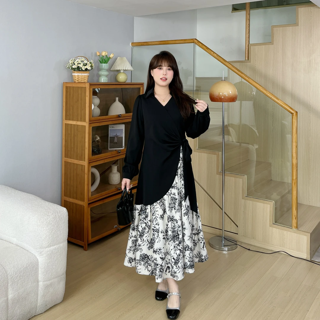 上新【东方美学】不规则拼接碎花国风设计感连衣裙