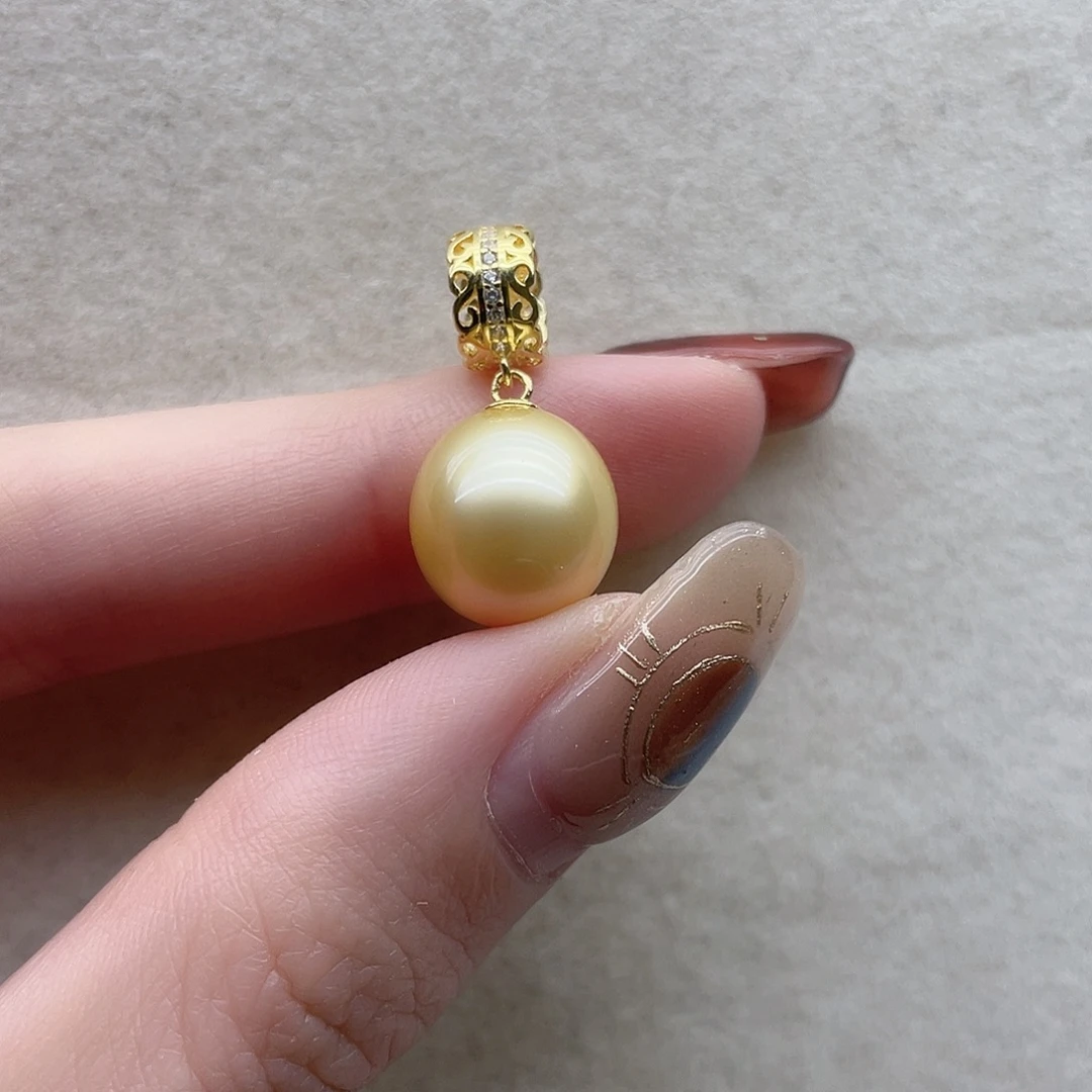 银S925镶嵌海水珍珠吊坠52