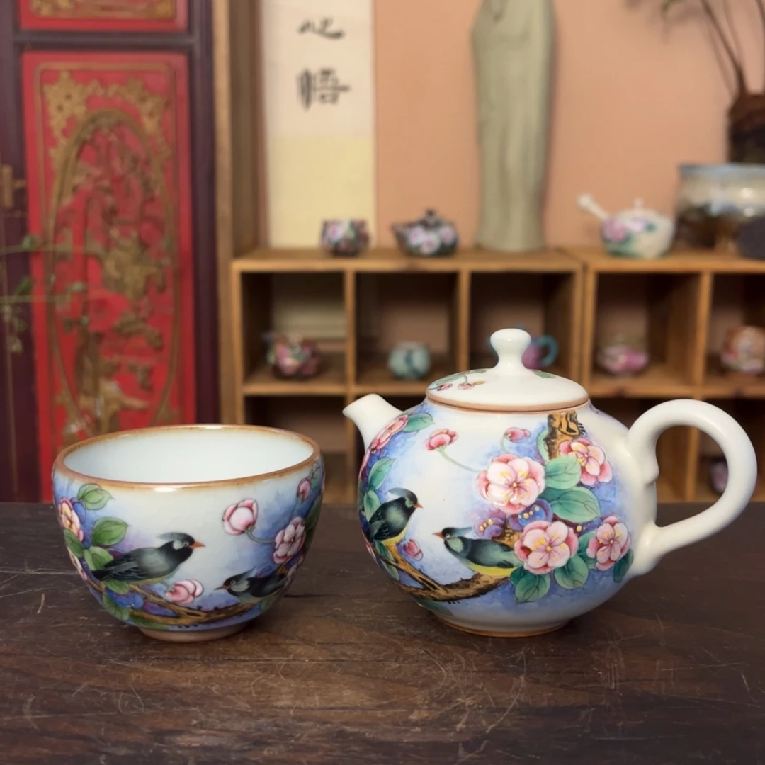 残***月柴烧纯手工手绘陶瓷