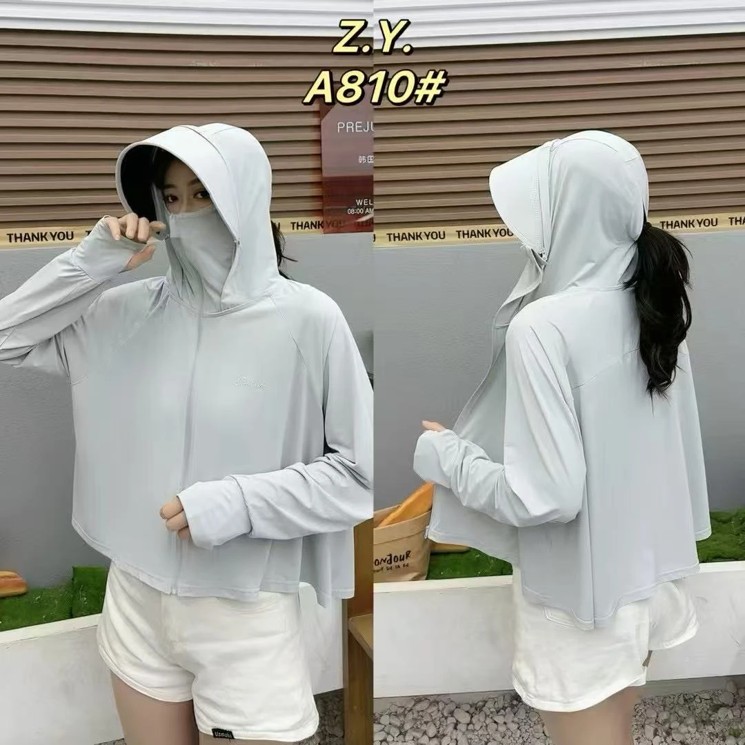 新款冰丝防晒衣女士夏日户外轻薄防晒服适合钓鱼