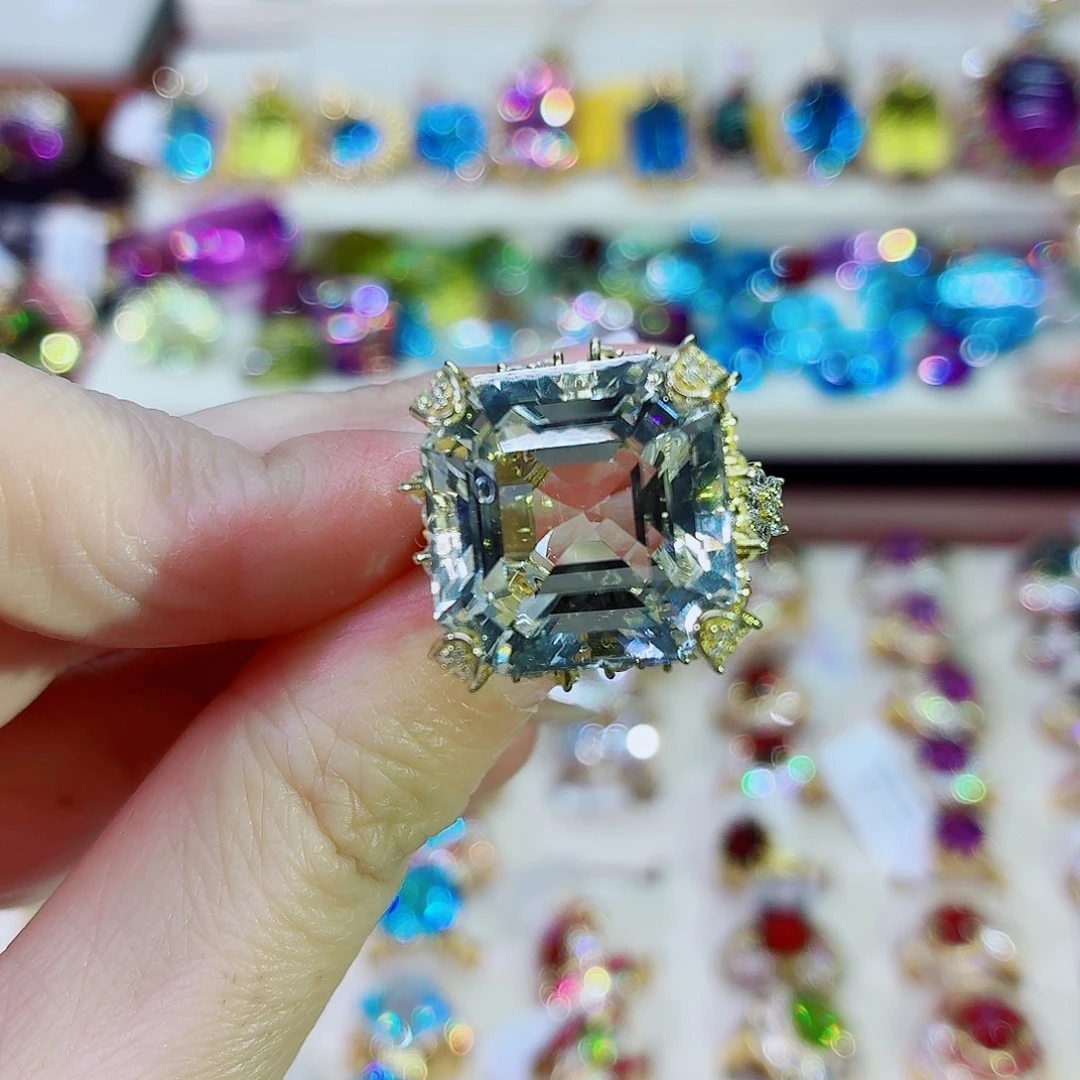 戒指银S925镶嵌托帕石