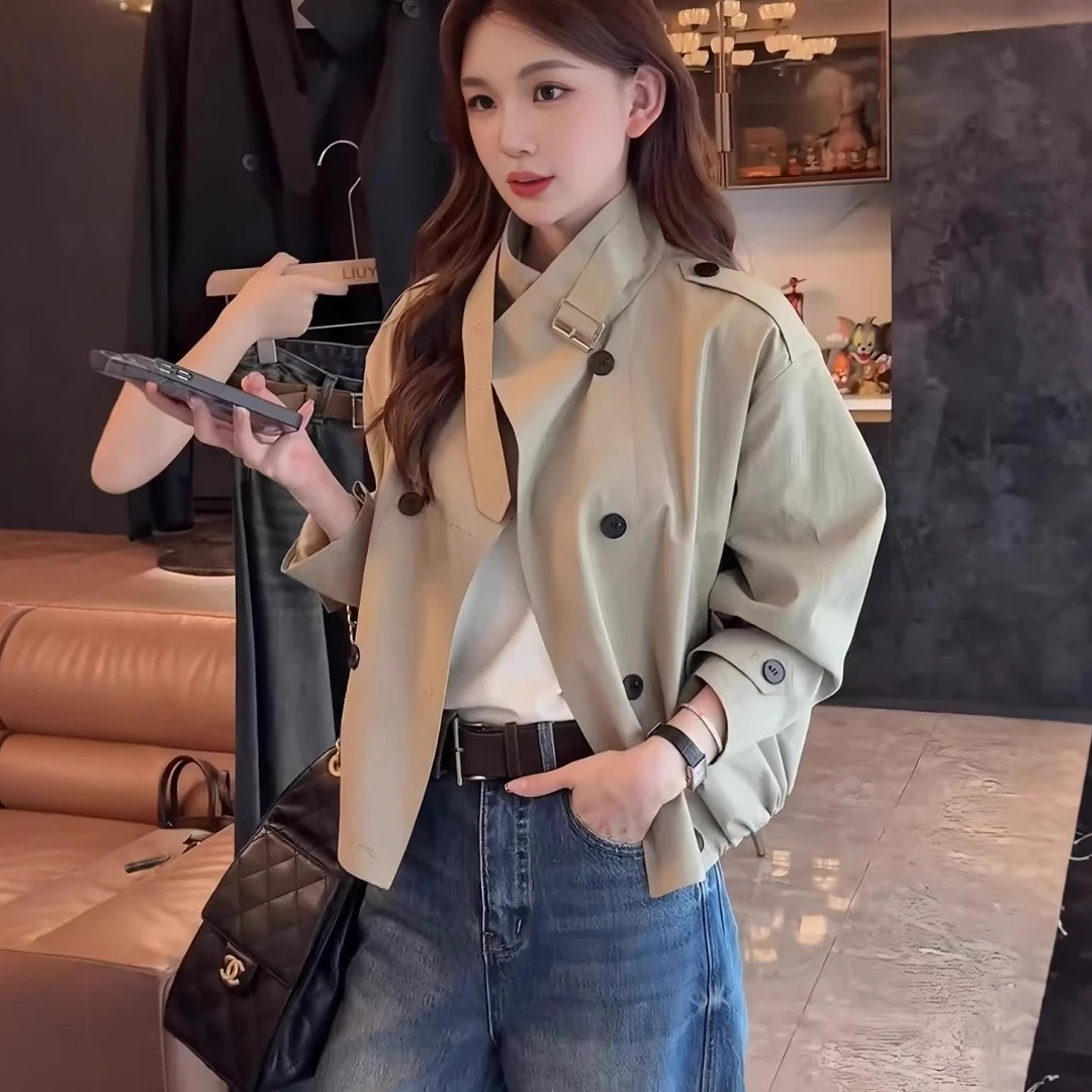 短款风衣外套女2025秋装新款时尚百搭休闲宽松显瘦小个子夹克上衣