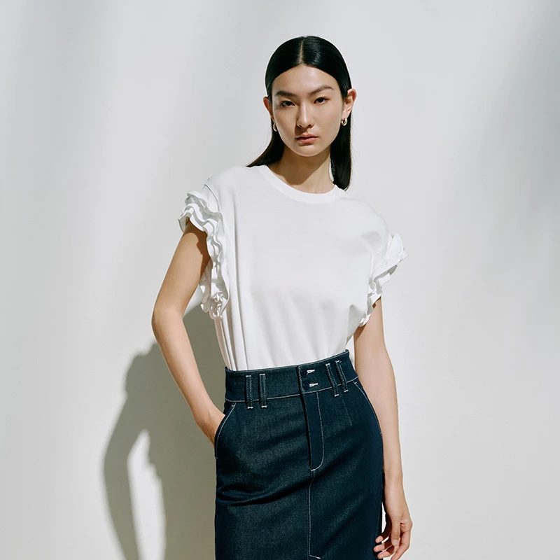 【针织衫】【商场同款新品】艾诺丝雅诗时髦圆领上衣 50426010