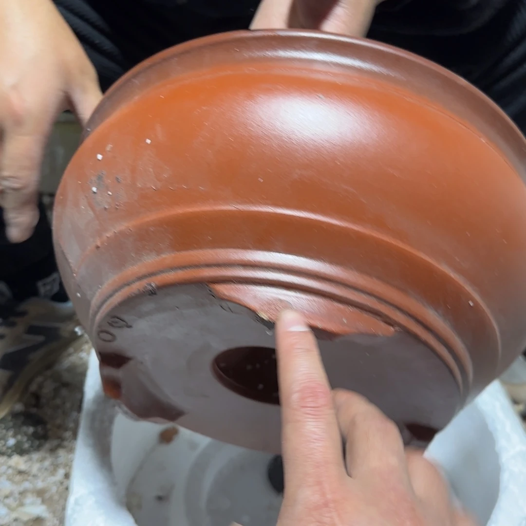 紫砂花盆瑕疵是我