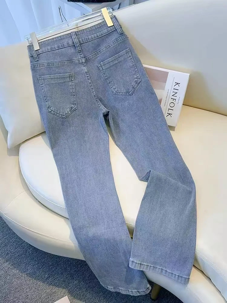 1381-1390春款牛仔阔腿百搭