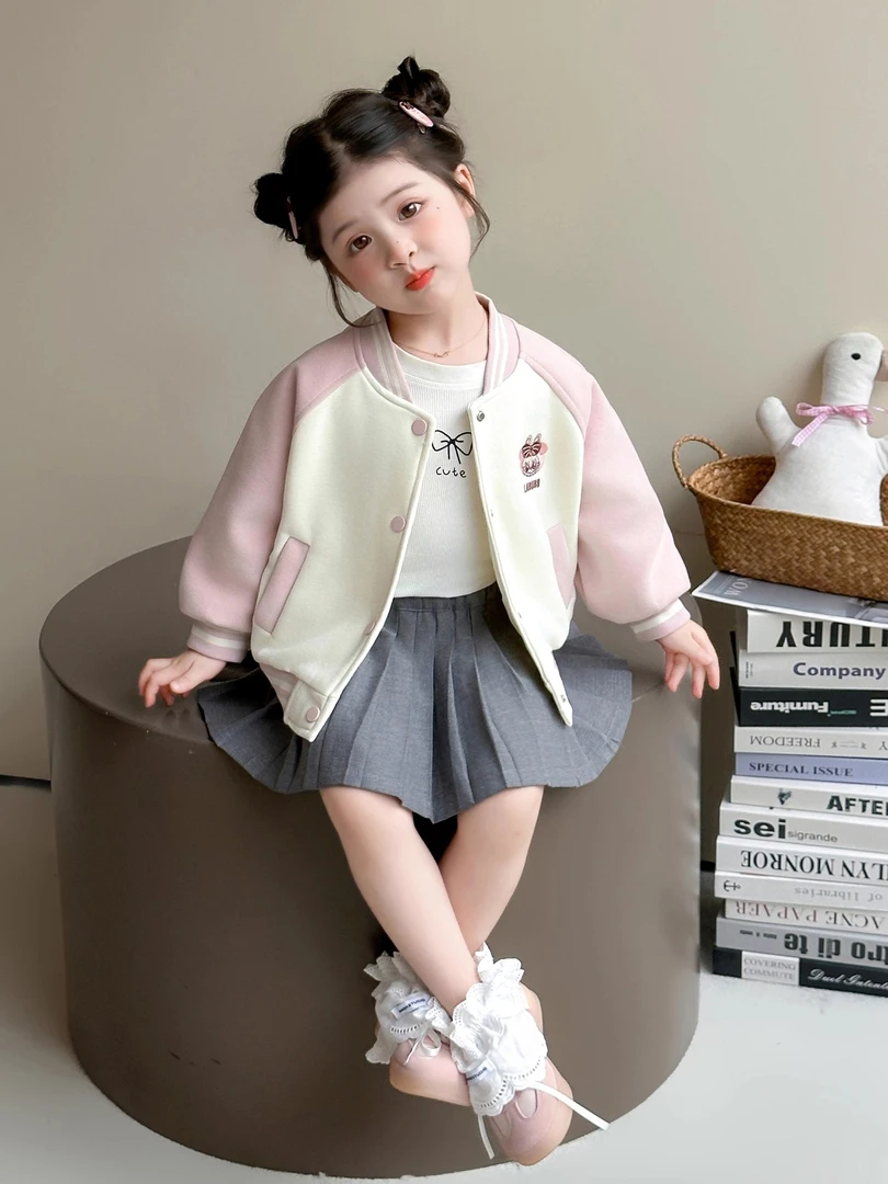 MK&DK女童棒球服夹克外套春秋款2岁女宝宝外套洋气秋季上衣3岁4岁