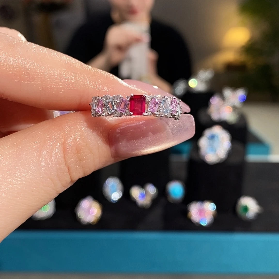 18K金镶嵌戒指红宝石0.39ct无烧