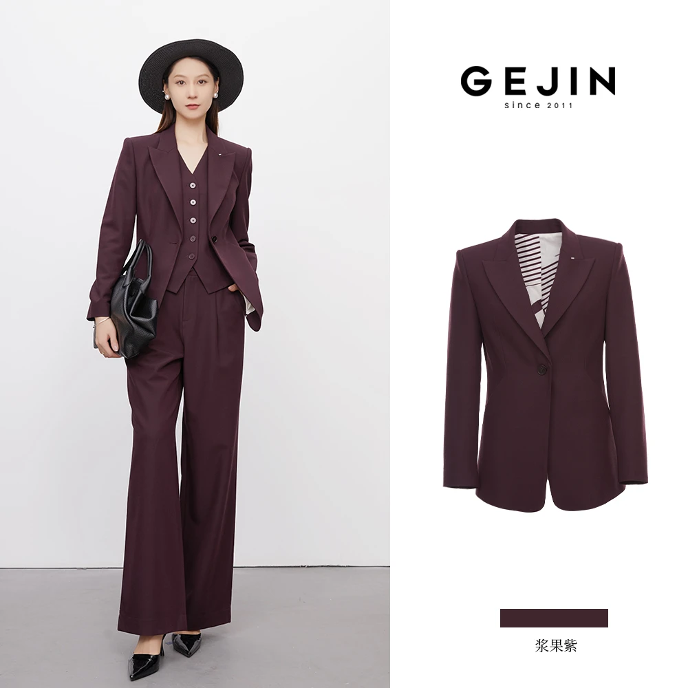 GEJIN/歌锦秋季新款复古休闲西装外套百搭西装高级感GJ22570107