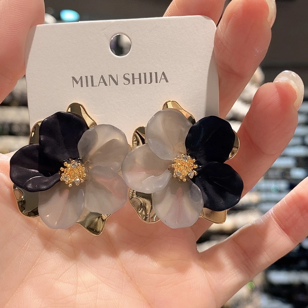 铜合金925银灰黑色花