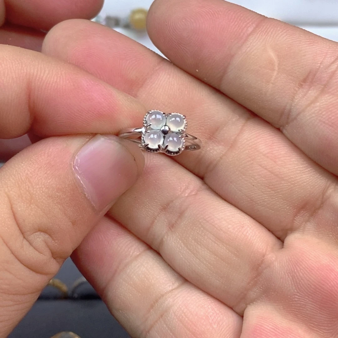 翡翠银S925镶嵌戒指