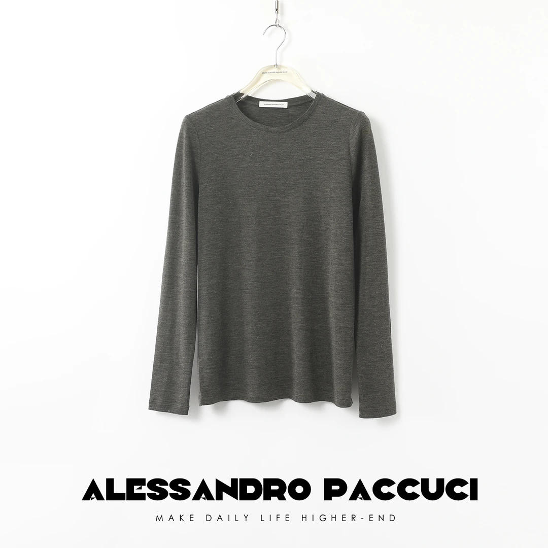 AP洛哥25959X 圆领1OO绵羊毛多色轻薄柔软透气易打理套头衫T恤