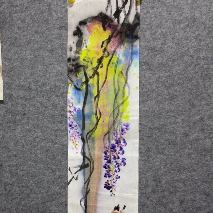 竖款大鱼书画艺术作品