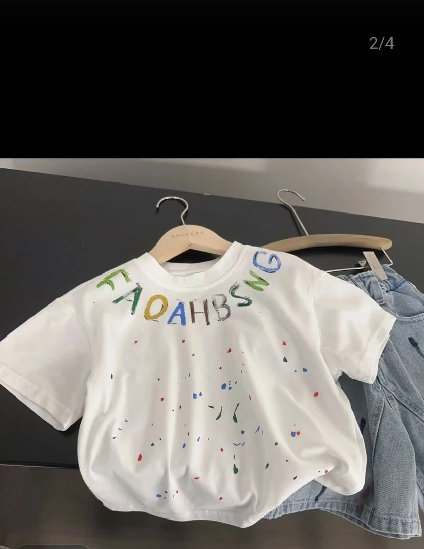 卡通T恤2025新款洋气夏季中小童短袖男女孩男童儿童夏装半袖