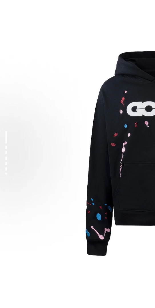 GOODBRAND 2025F/W 糖果刺绣泼墨连帽卫衣 男女同款